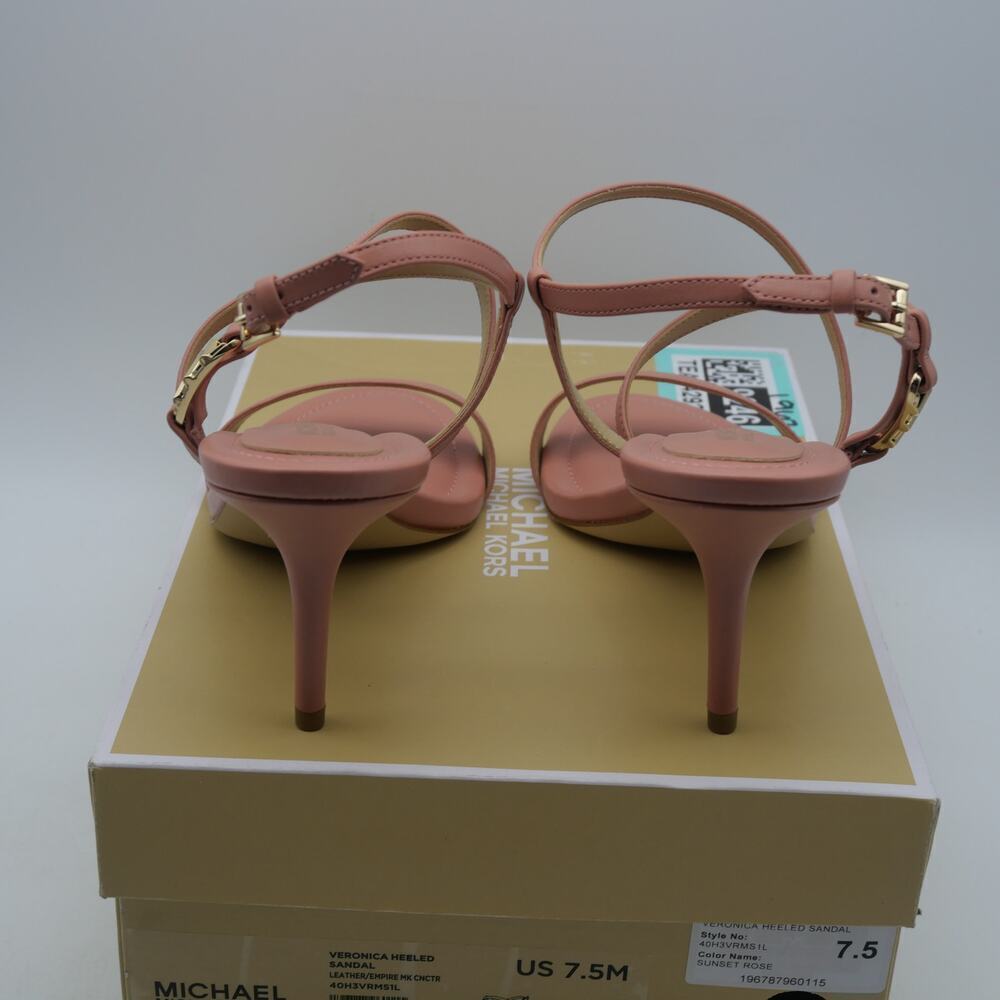 NEW Michael Kors Veronica Heeled Sandals Sunset Rose Women's 7.5 - Picture 3 of 10